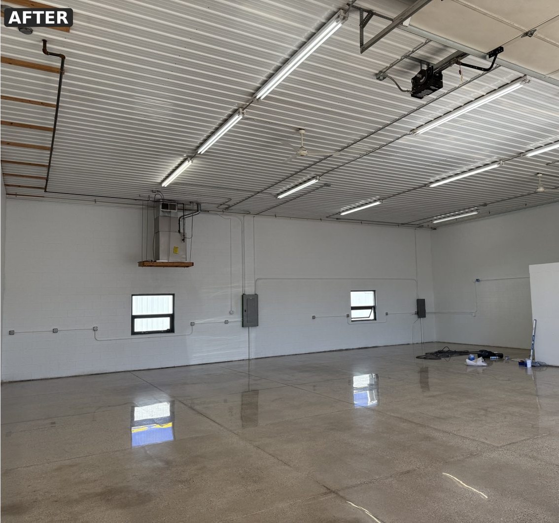 Shop bay after restoration