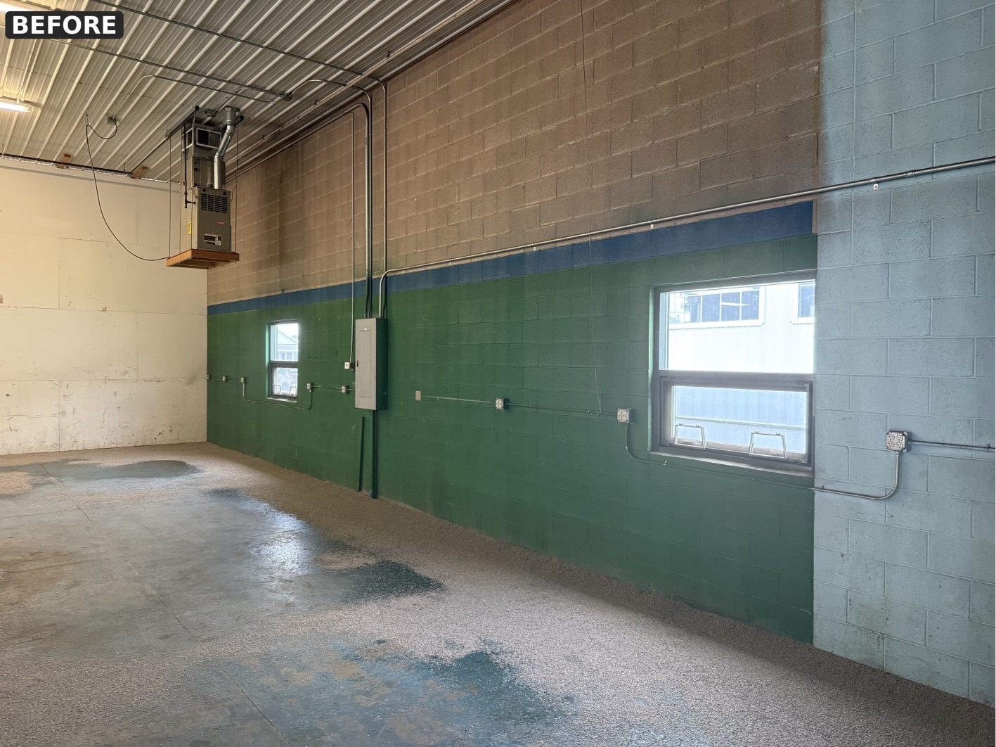 Shop bay before restoration