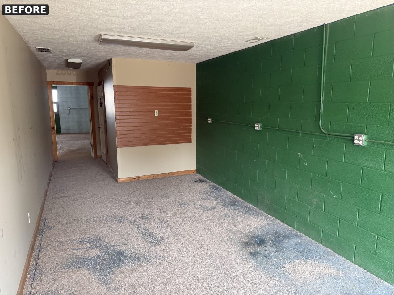 Corridor before restoration