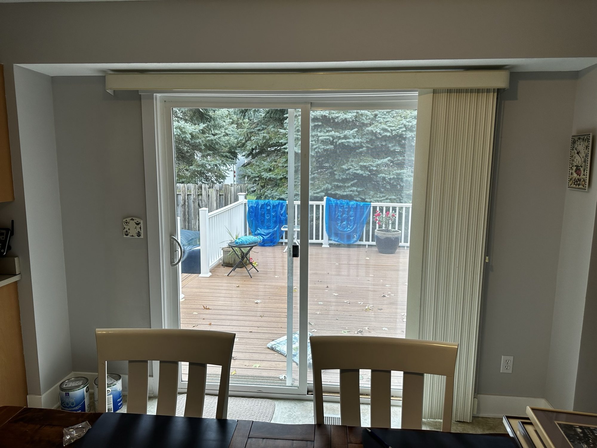 Dining area with new patio door
